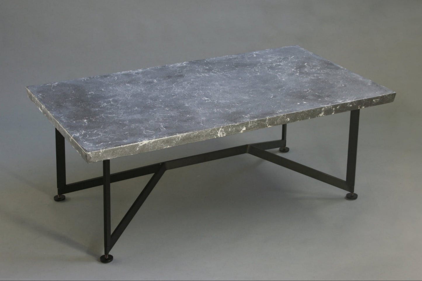 Bevel Coffee Table - Grey top/Black legs, 3/4 view