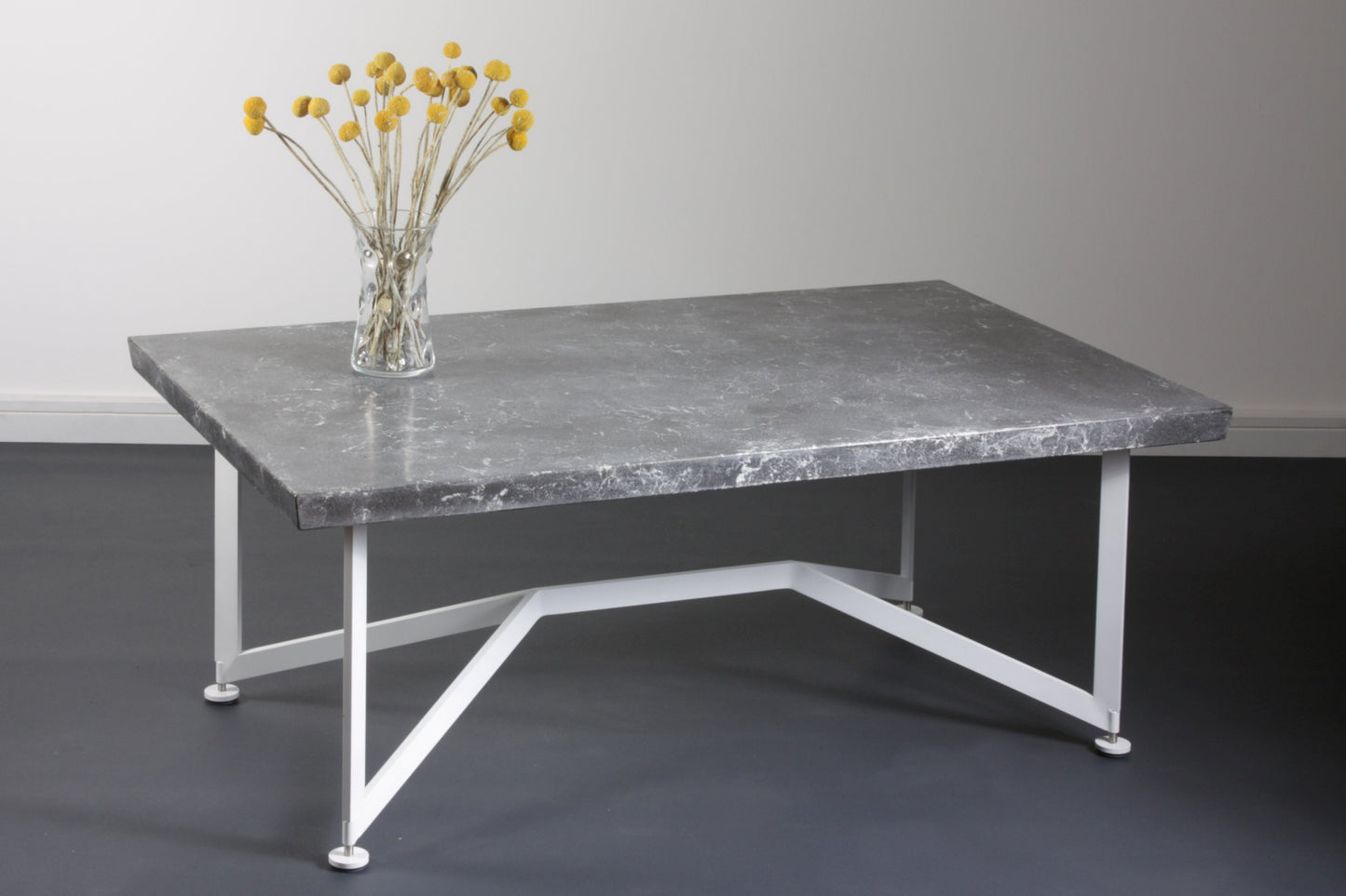 Bevel Coffee Table - Grey top/White legs