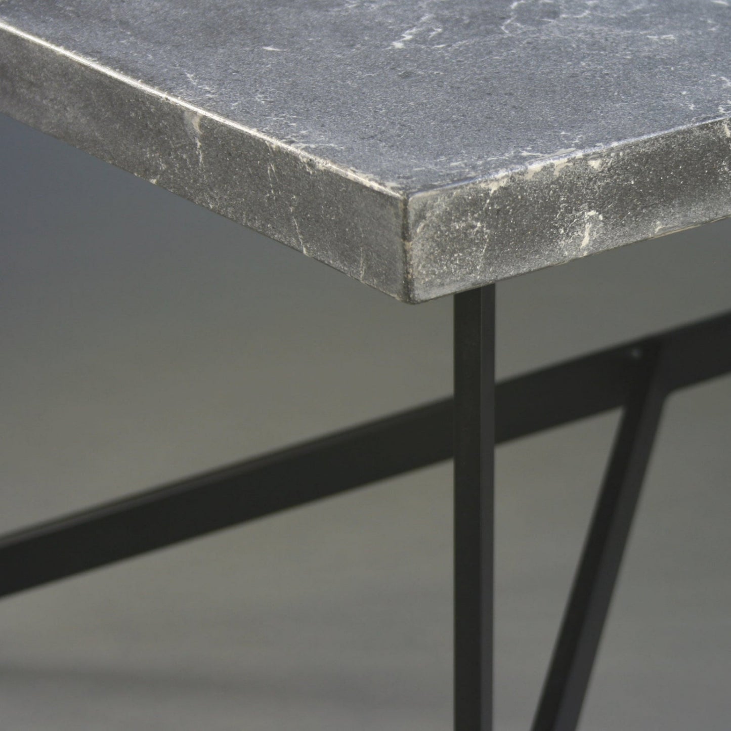 Bevel Coffee Table - Grey top/Black legs, detail