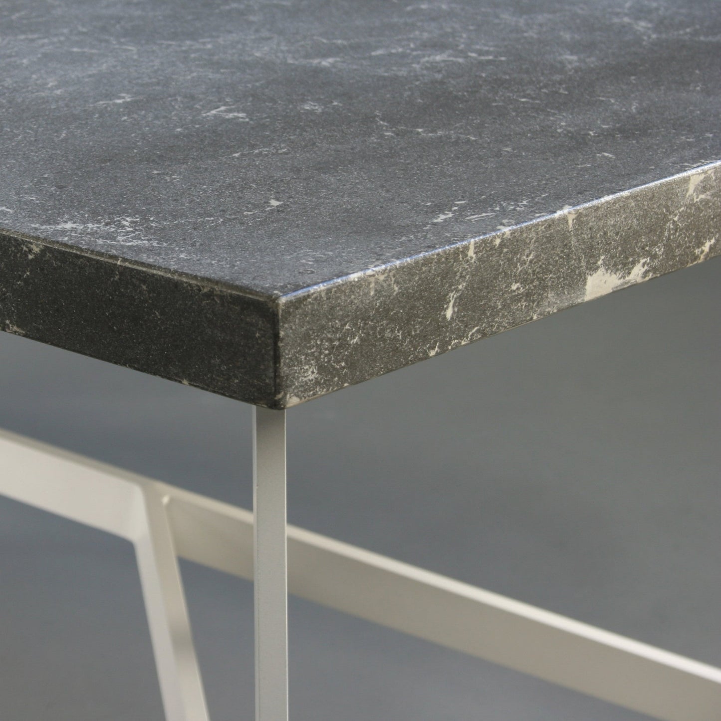 Bevel Coffee Table - Grey top/White legs, detail