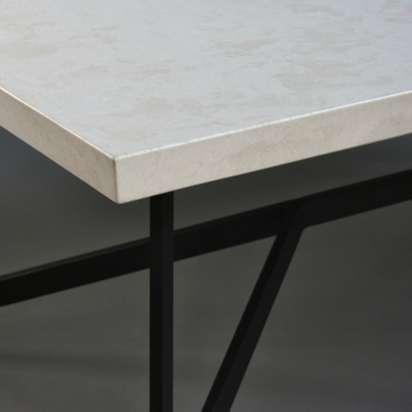 Bevel Coffee Table - White top/Heron Black legs, detail