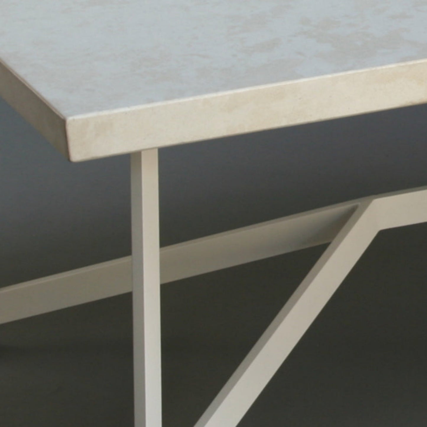 Bevel Coffee Table - White top/Heron White legs, detail