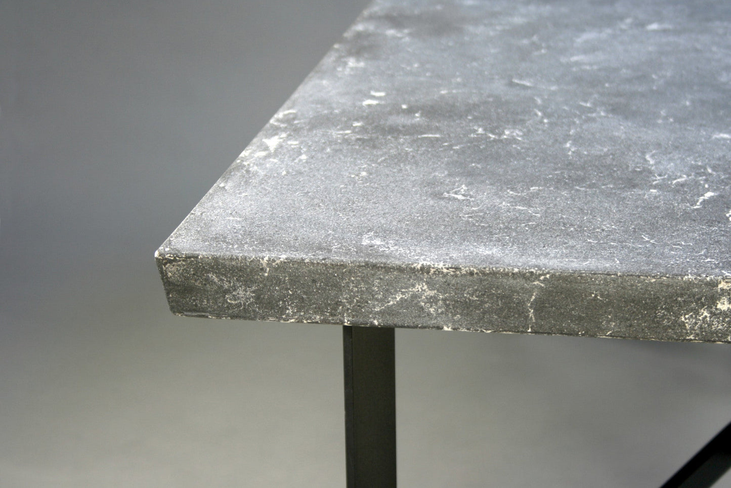 Bevel Coffee Table - Grey top/Black legs, corner detail