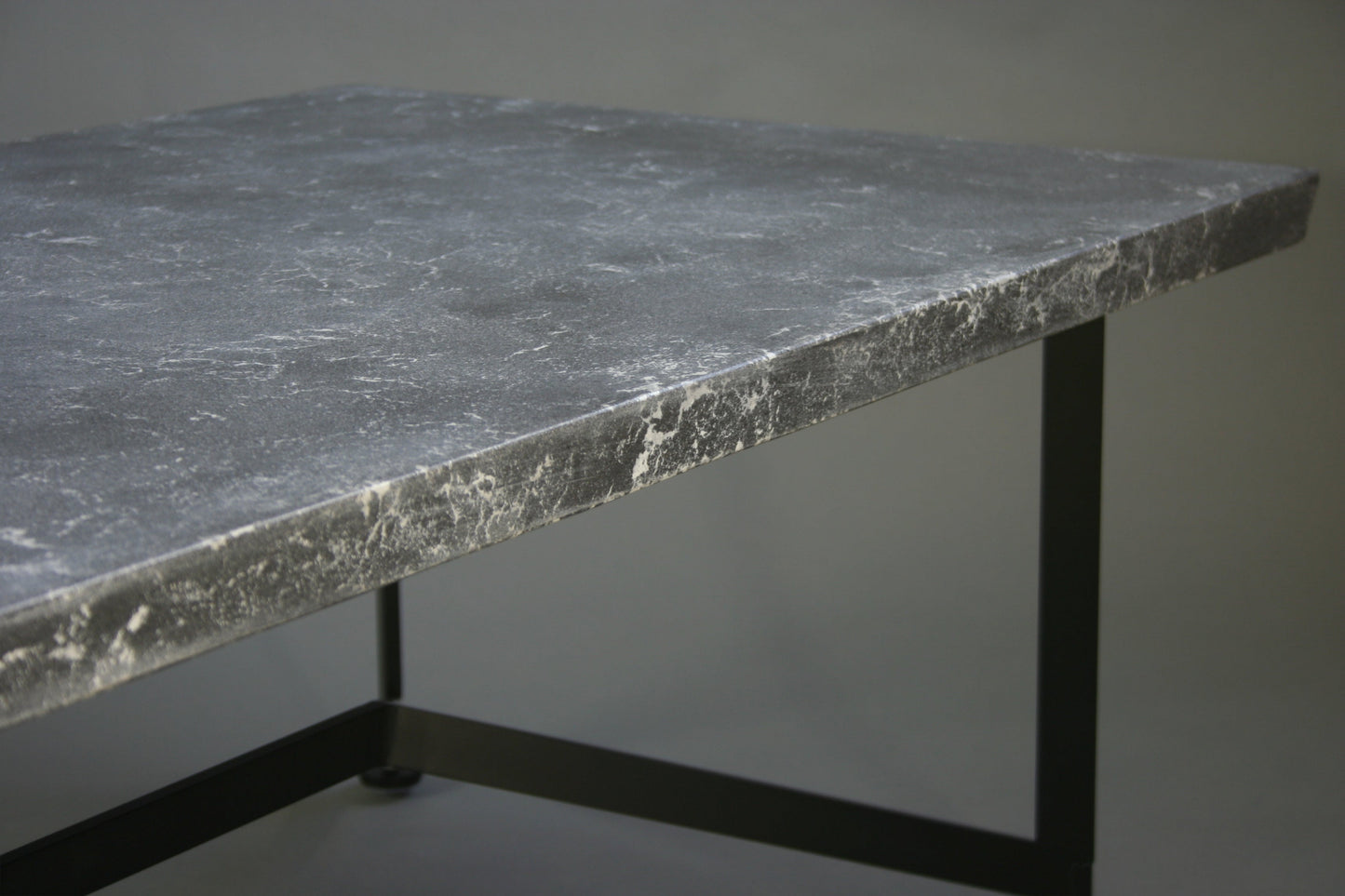 Bevel Coffee Table - Grey top/Black legs, edge detail